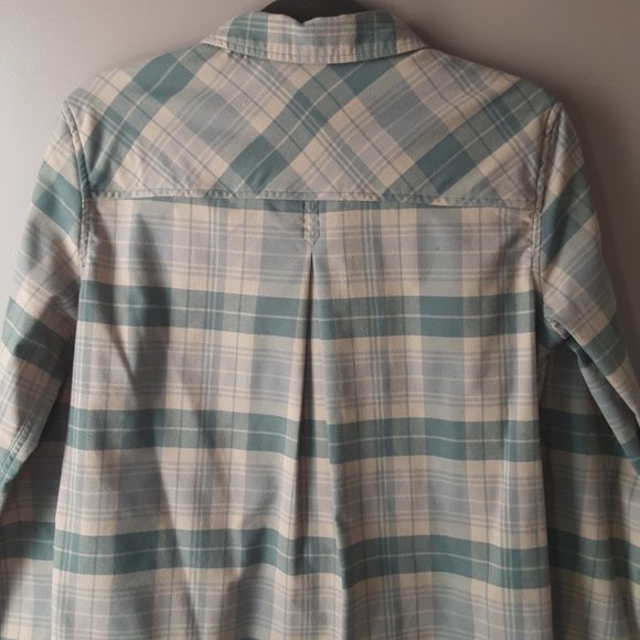 MEC Women's Plaid Button-up Collared Shirt, Beige & Green, Size Medium - Picture 9 of 14
